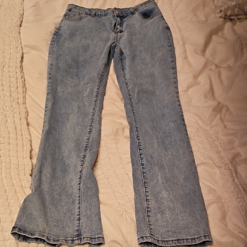 SHEIN Light Blue Flare Jeans